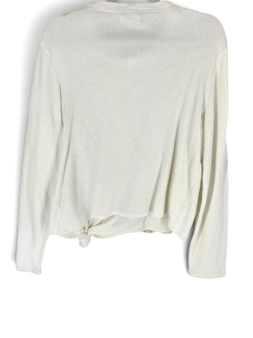 MADEWELL Jacquard Knot-Front Top Ribbed Long Sleeve Cottagecore Whimsical Size S - Picture 3 of 4